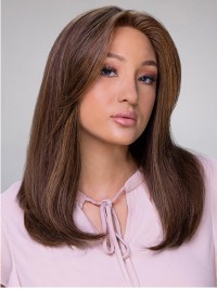Human Hair Straight Brown Lace Front Wig