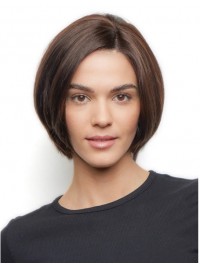 Straight Short Brown Fashionable Bobs Human Hair Wig