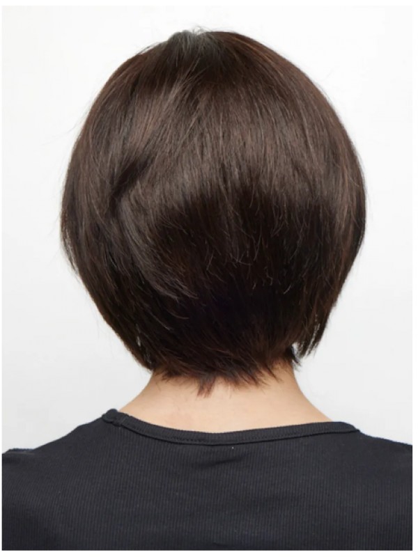 Straight Short Brown Fashionable Bobs Human Hair Wig