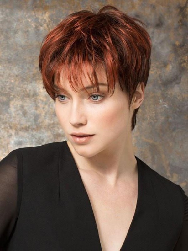 Natural Short Pixie Cut Wig With Bangs Synthetic Wigs