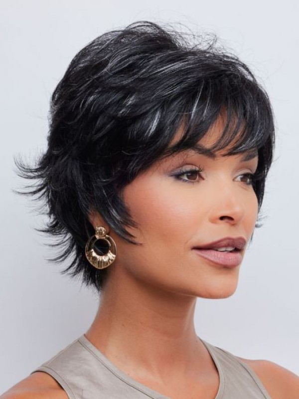 Wavy Short Wig Capless Boycuts Synthetic 6" Wigs