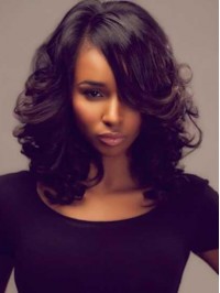 14" Body Wave Natural Black 360 Lace Wigs Remy Human Hair