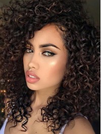 Long Curly 360 Lace Remy Human Hair Wigs 18 Inches