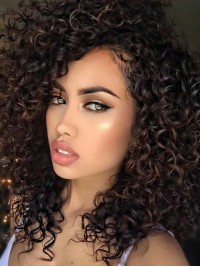 Long Curly 360 Lace Remy Human Hair Wigs 18 Inches