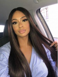 Straight 360 Lace Frontal Wig With Highlight 20 Inches