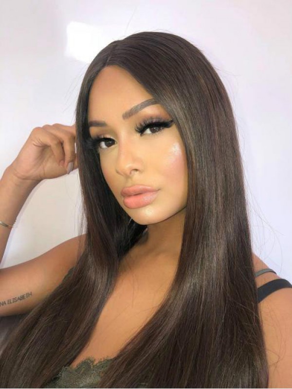 Straight 360 Lace Frontal Wig With Highlight 20 Inches