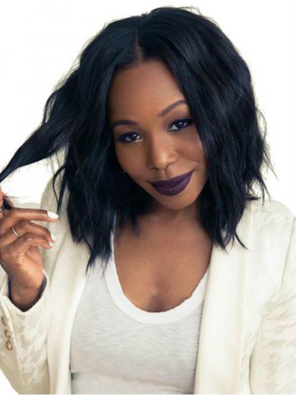 Mid-length Wavy Bob 360 Lace Frontal Wig 12 Inches