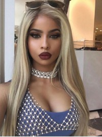 Long Straight 360 Lace Remy Human Hair Wigs 22 Inches