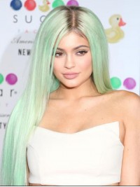 Kylie Inspired Ombre Green Human Hair 360 Lace Wig
