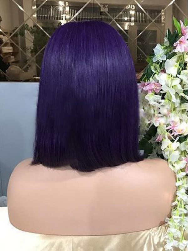 Purple Long Straight 360 Lace Remy Human Hair Wig