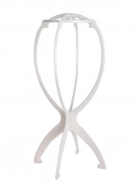 White 14" Height Plastic Wig Stand