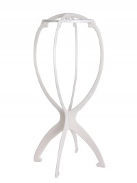 White 14" Height Plastic Wig Stand
