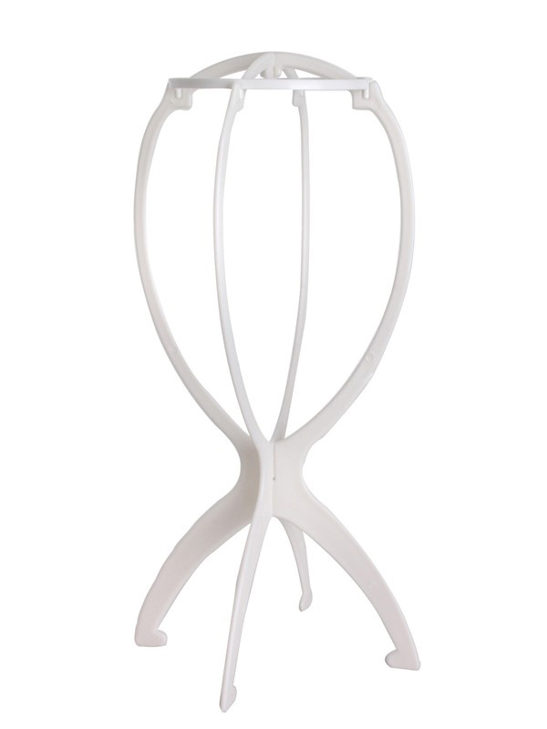 White 14" Height Plastic Wig Stand