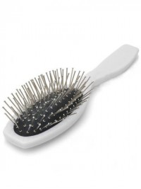 White Silver Massage Flat Brush