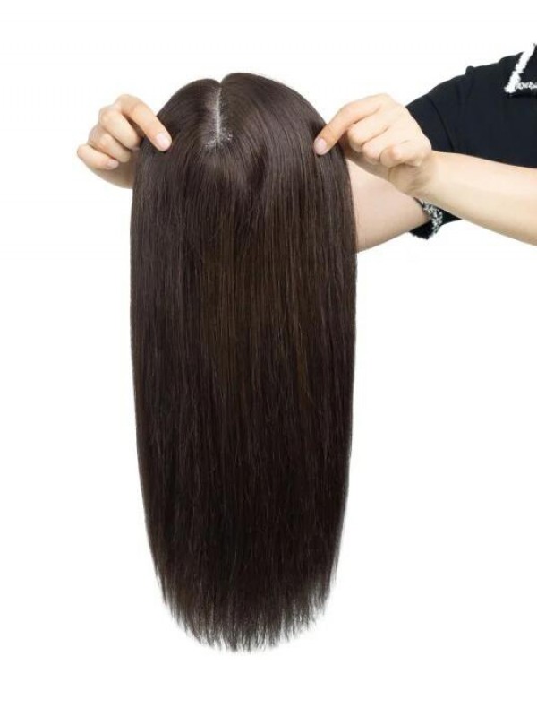 5.5"* 5.5" Mono Top Remy Human Hair Topper Without Bangs Lace Front