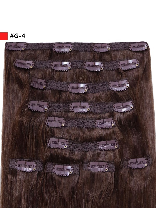 20" 200G 10 Pieces Classic Clip In Remy Human Hair Extensions