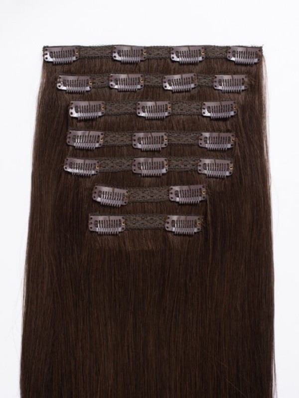 20" 180G 7 Pieces Classic Clip In Human Hair Extensions