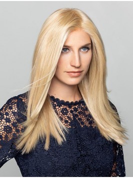 16" Straight Blonde Remy Human Hair Long Wigs...