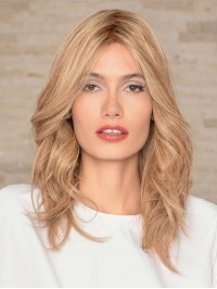 Remy Human Hair Without Bangs Monofilament 16" Sassy Long Wigs