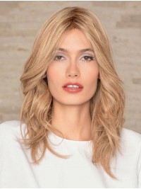 Remy Human Hair Without Bangs Monofilament 16" Sassy Long Wigs