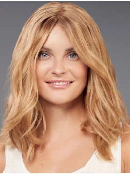 Shoulder Length Wavy Blonde Without Bangs Quality ...