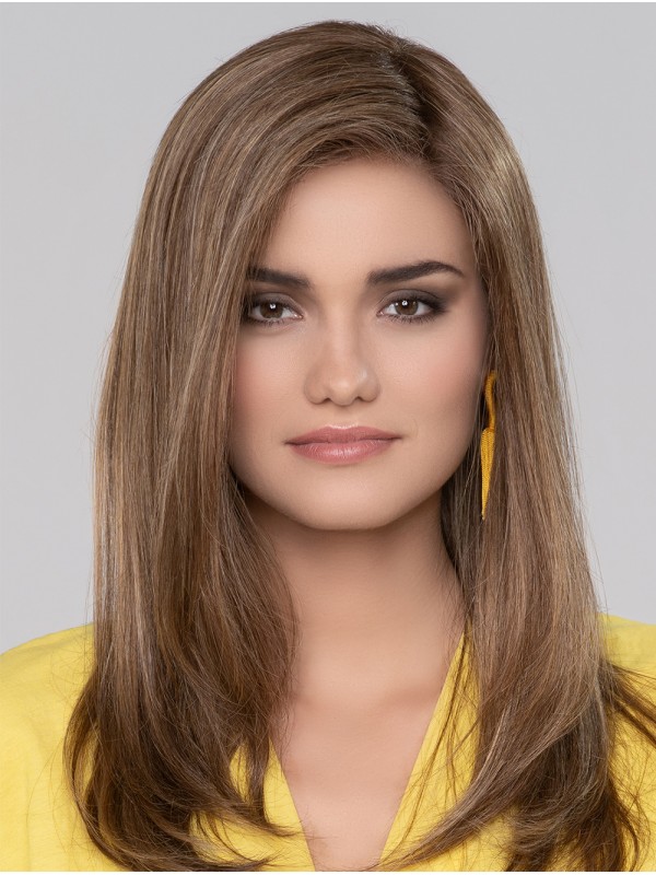 Long Straight Brown Without Bangs Comfortable Human Hair Wigs