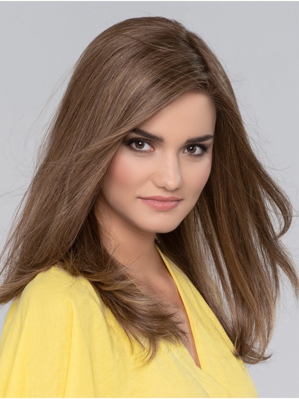Long Straight Brown Without Bangs Comfortable Human Hair Wigs