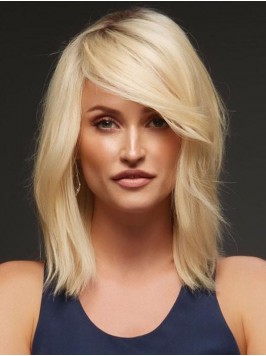 Blonde 14" Wavy Shoulder Length Monofilament ...