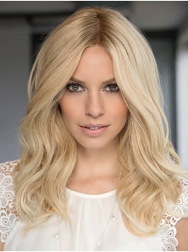 Platinum Blonde 15" Wavy Long 100% Hand-tied ...