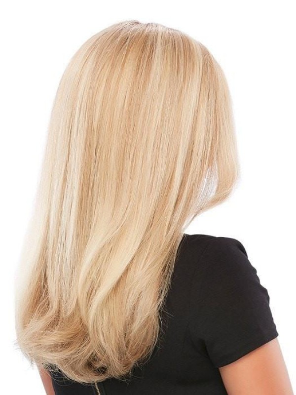 Blonde 16" Wavy Long 100% Hand-tied Layered Human Hair Wigs