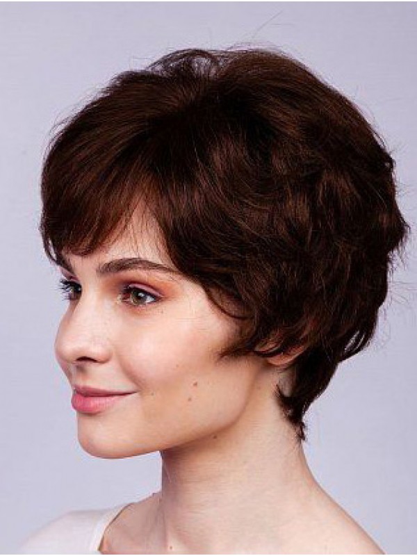Remy Human Hair Wavy Boycuts 6" Wigs Lace Front