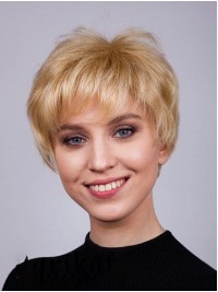 Boycuts Remy Human Hair Capless Straight Women Short Wigs