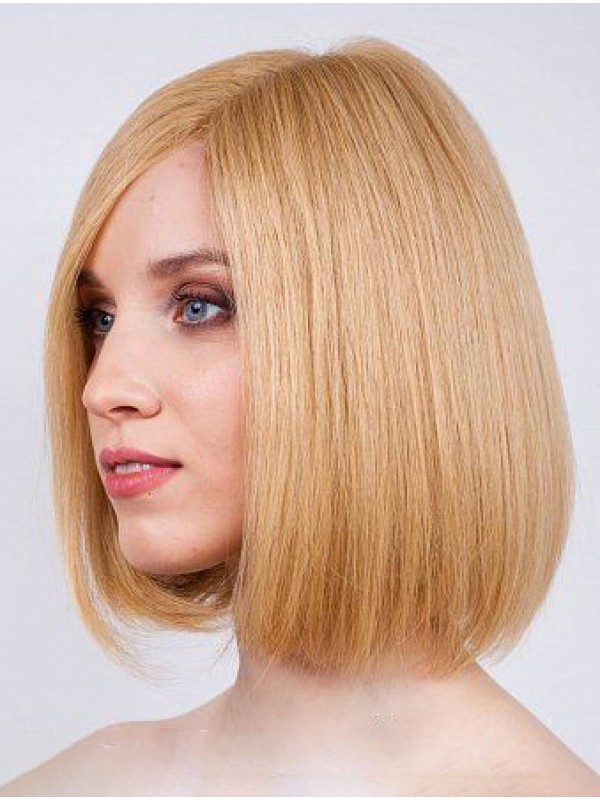 Bobs Blonde Straight 12" Womens Wigs Human Hair