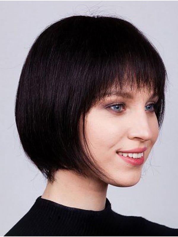 Remy Human Hair Straight Bobs 10" Female Lace Front Wigs