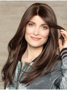 Without Bangs Brown Straight Remy Human Hair Buy L...