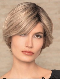 Boycuts Blonde Straight Remy Human Hair Lace Wigs For Wear