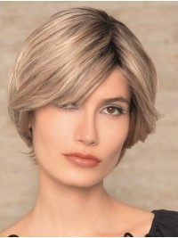 Boycuts Blonde Straight Remy Human Hair Lace Wigs For Wear