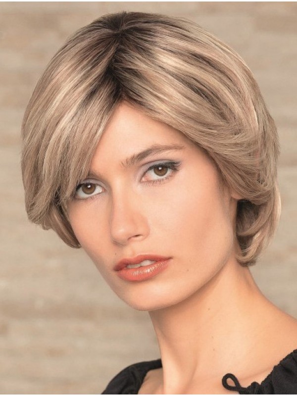 Boycuts Blonde Straight Remy Human Hair Lace Wigs For Wear