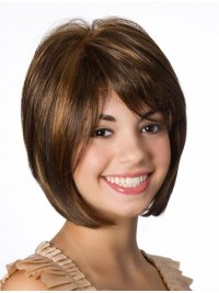 Brown Bobs Straight 10" Beautiful Newest Realistic Wigs Lace Front