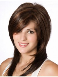 Brown Straight Shoulder Length Best Realistic Looking Wigs