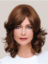 Brown 100% Hand-tied Classic Shoulder Length Wig Human Hair