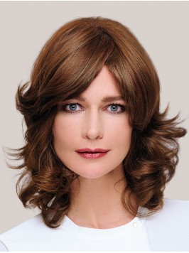 Brown 100% Hand-tied Classic Shoulder Length Wig H...