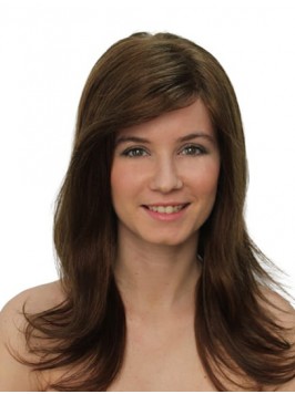 Long 100% Hand-tied Straight Without Bangs Brown B...