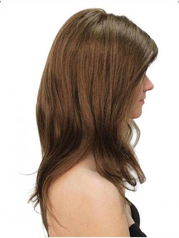 Long 100% Hand-tied Straight Without Bangs Brown Buy Human Hair Wigs