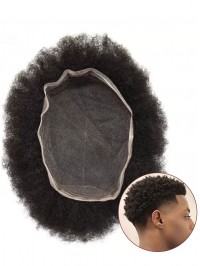 Afro Toupee for Black Men Full French Lace Hairpieces