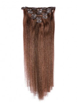 Brown Long Straight Clip In Extension