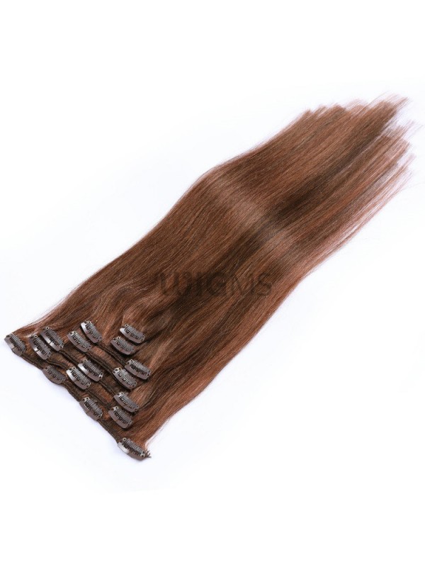 Brown Long Straight Clip In Extension