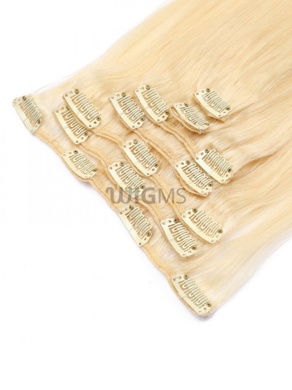 Blonde Long Straight Clip In Extension