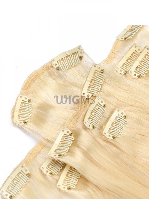 Blonde Long Straight Clip In Extension