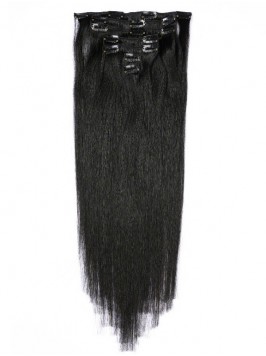 Black Long Straight Clip In Extension